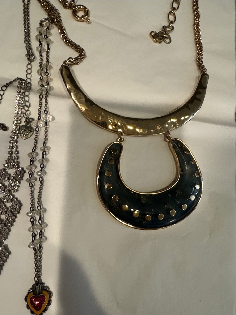Assorted Women’s Necklace Set — Gold, Silver & Hot Pink Accents - Picture 10 of 17